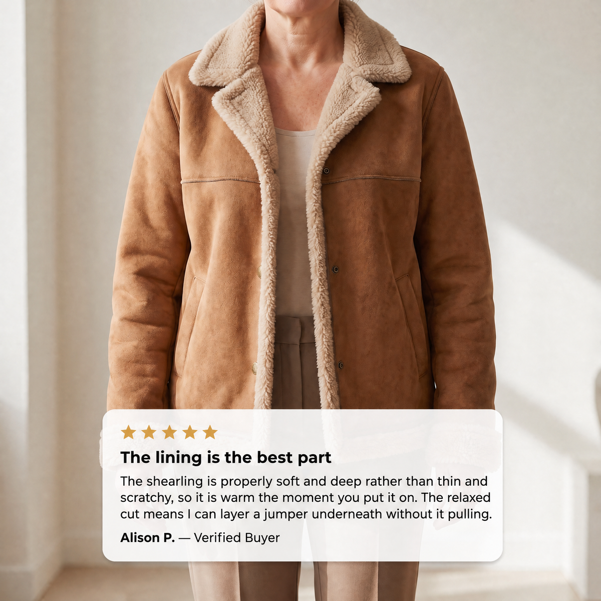 BLOUSON RUBY DOUBLÉ EN PEAU LAINÉE