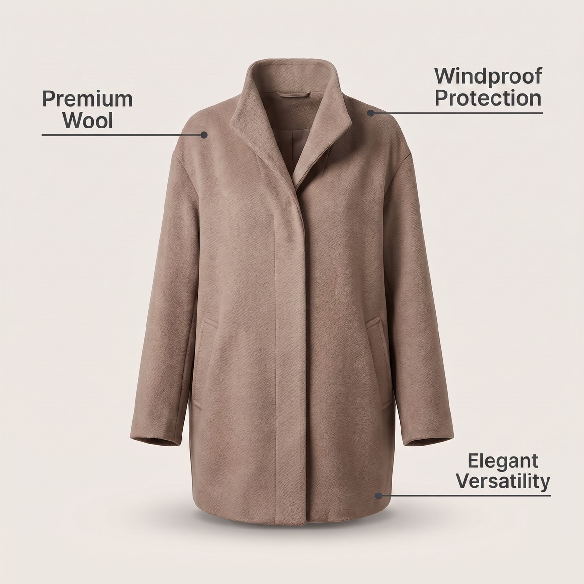 BLOUSON EN LAINE LUXUEUX COUPE-VENT EMMA