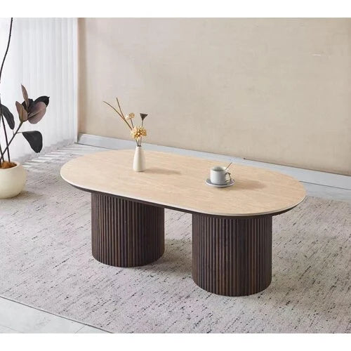 Table basse en travertin Kimberly – 130 cm