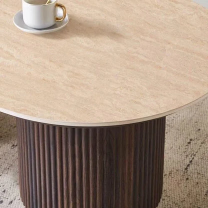 Table basse en travertin Kimberly – 130 cm