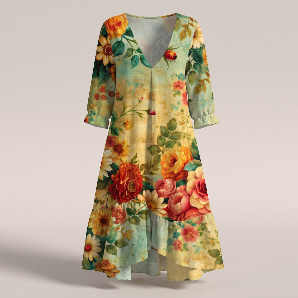 ROBE MIDI FLEURIE LYSANDRA