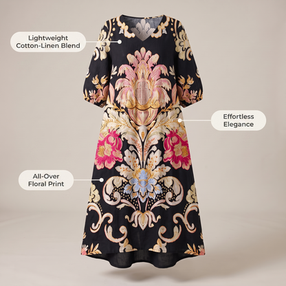 ROBE ÉLÉGANTE À IMPRIMÉ FLORAL MARIS