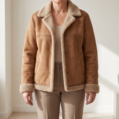 BLOUSON RUBY DOUBLÉ EN PEAU LAINÉE